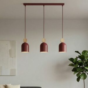 Potrójna lampa wisząca Mesi 3 burgundowa - Emibig