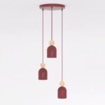 Potrójna lampa wiszącanad stół Mesi 3 Premium bordowa - do nowoczesnego salonu