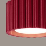 Punktowy spot sufitowy do kuchni Aura Mini burgund - ryflowane aluminium