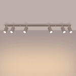 Regulowana lampa sufitowa do jadalni Karbon 6L taupe - 6 ruchomych reflektorów