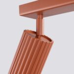 Regulowana lampa sufitowa do kuchni Karbon 6L ochra czerwona - 6 ryflowanych tub
