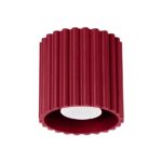 Ryflowany spot sufitowy Aura Maxi burgundowy - punktowy