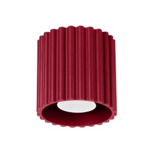 Ryflowany spot sufitowy Aura Maxi burgundowy - punktowy