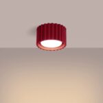 Ryflowany spot sufitowy nad blat Aura Mini burgund - nowoczesny