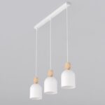 Skandynawska lampa wisząca na listwie Mesi 3 - 3 białe klosze - do kuchni