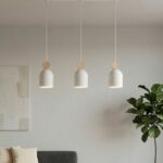 Skandynawska lampa wisząca na listwie Mesi 3 - 3 białe klosze - do salonu