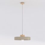 Subtelna żyrandol Kivi 35 beżowy - matalowy okrągły klosz