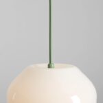 Szałwiowa lampa wisząca Flask Sage 18 - butelkowy klosz - Aldex
