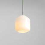 Szałwiowa lampa wisząca nad stół Flask Sage 18 - butelkowy klosz - elegancka