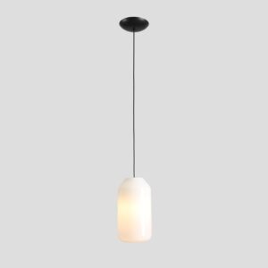Szklana lampa wisząca Flask Orchid 19 - smukły mleczny klosz
