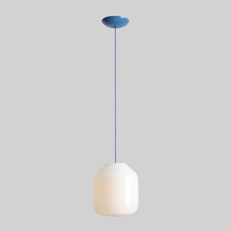 Szklana lampa wisząca Flask Sapphire 27 - niebieskie zawieszenie