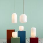Szklana lampa wisząca Flask Terra 27 - ceglane zawieszenie - do nowoczesnych wnętrz
