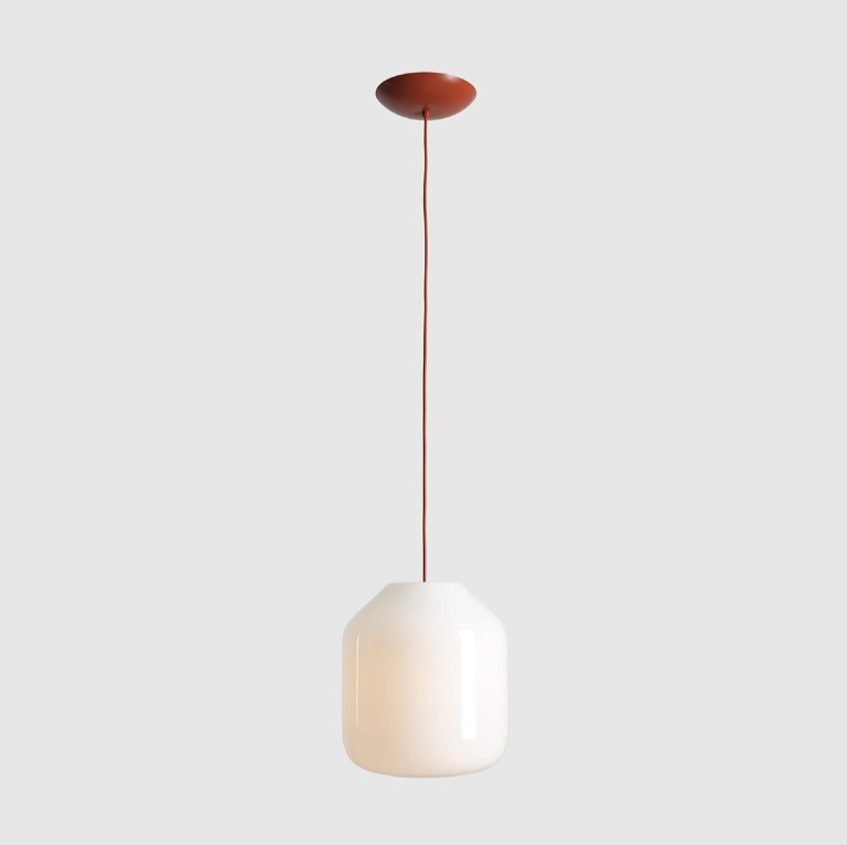 Szklana lampa wisząca Flask Terra 27 - ceglane zawieszenie
