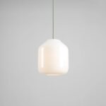 Szklana lampa wisząca nad wyspę Flask Sage 27 - szałwia i biel - szklany klosz - Aldex
