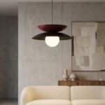 Warstwowa lampa wisząca Nagoya - czarno-burgundowa