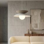 Warstwowa lampa wisząca nad stół Nagoya - biel i beż