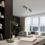 Zielona lampa sufitowa do nowoczesnego salonu Karbon 6L - regulowane klosze