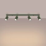 Zielona lampa sufitowa na listwie Karbon 4L - ruchome spoty
