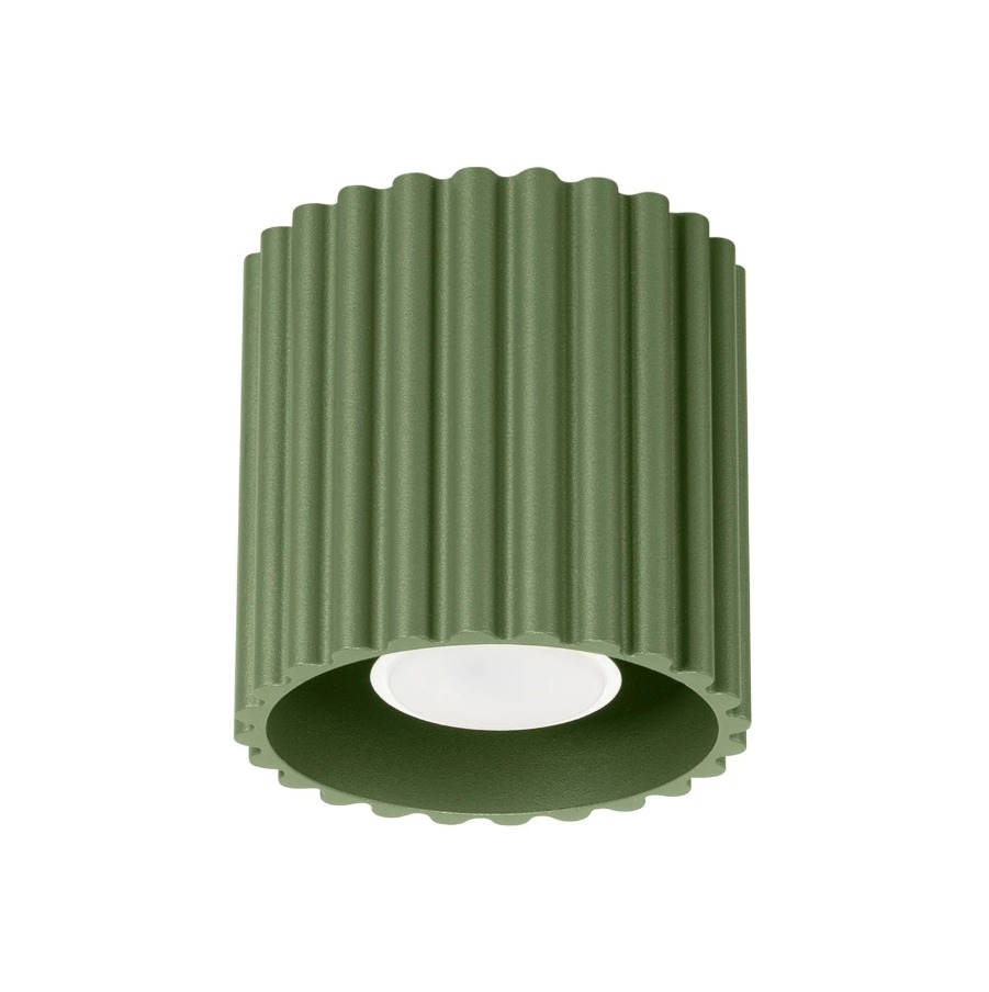 Zielona oprawa natynkowa Aura Maxi cylindryczna - ryflowana