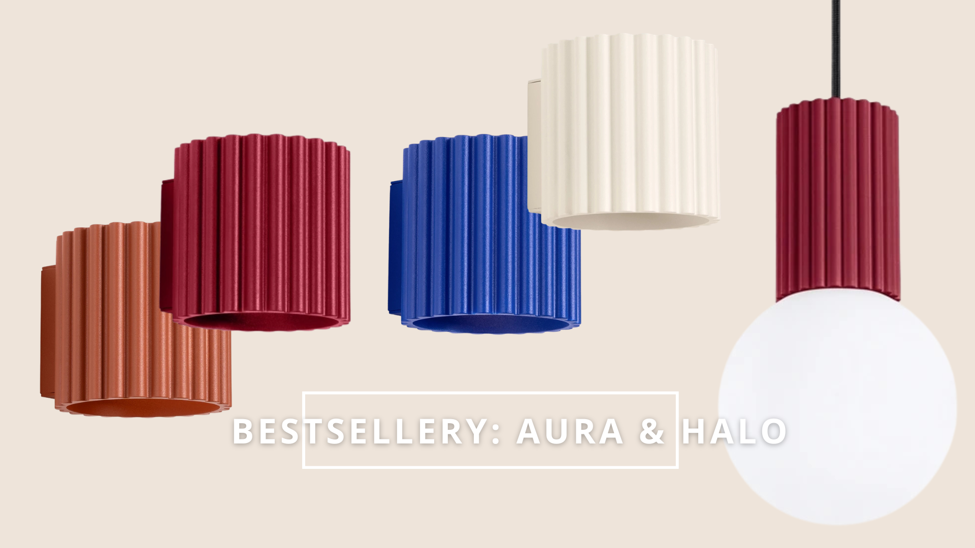 ryflowane spoty kobalt, bordo i terakota - lampa wisząca klosz kula - ryflowanie bordo