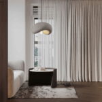 Lampa wisząca Terra szara japandi - fakturowany klosz w stylu wabi sabi - 1