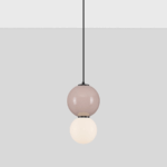 Lampa wisząca Vela ciepły beż - nowoczesna lampa wisząca do salonu klosz kulka