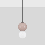 Lampa wisząca Vela w kolorze moka z mlecznym kloszem - Ardant Luce