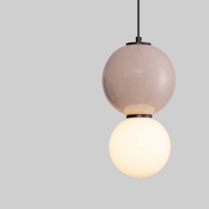 Lampa wisząca klosz kula Vela - kolor moka, dekoracyjna ceramiczna kula