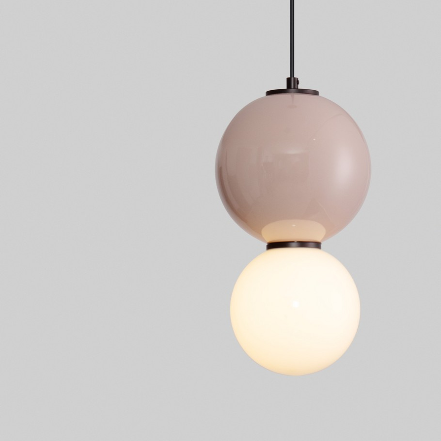 Lampa wisząca klosz kula Vela - kolor moka, dekoracyjna ceramiczna kula
