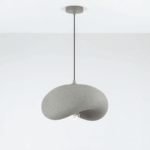 Lampa wisząca szara jak pieczarka do salonu