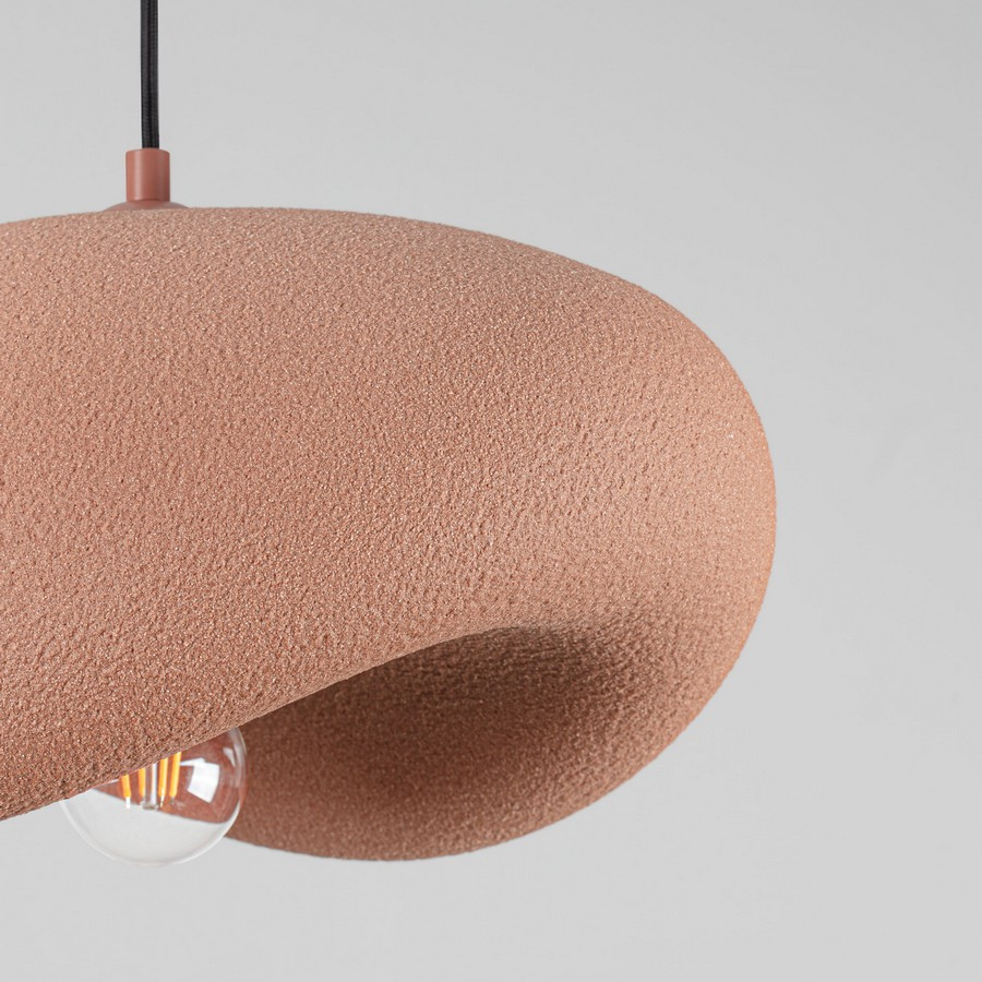 Nowoczesna lampa wisząca Terra 40 - ceglasta, styl japandi