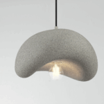 Terra - szara lampa wisząca z dekoracyjną fakturą