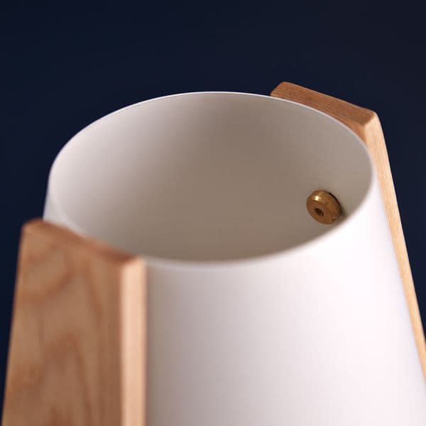 lampa stołowa skandynawska, biały abażur
