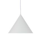 biała lampa wisząca w stylu skandynawskim, stożek