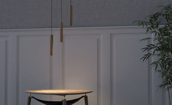 drewniana lampa wisząca w skandynawskim stylu