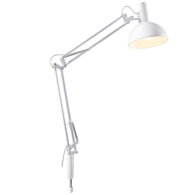 biała lampa kreślarska z mobilnym ramieniem