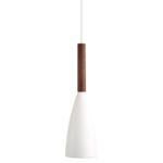 Biała lampa wisząca Pure 10 - DFTP Nordlux - metal i drewno - styl scandi