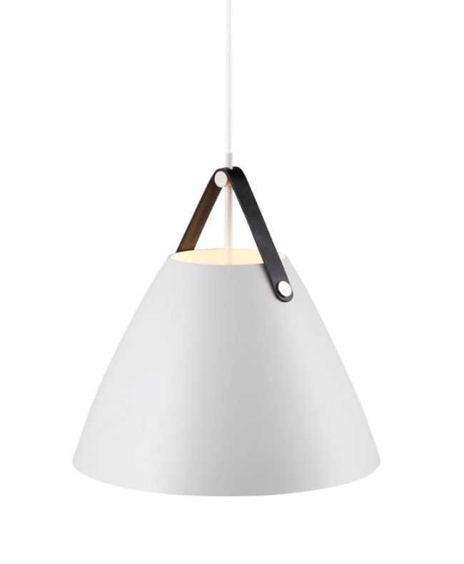 stożkowa lampa wisząca z białym kloszem w stylu nowoczesnym