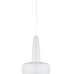 biała lampa wisząca z małym kloszem z otworkami