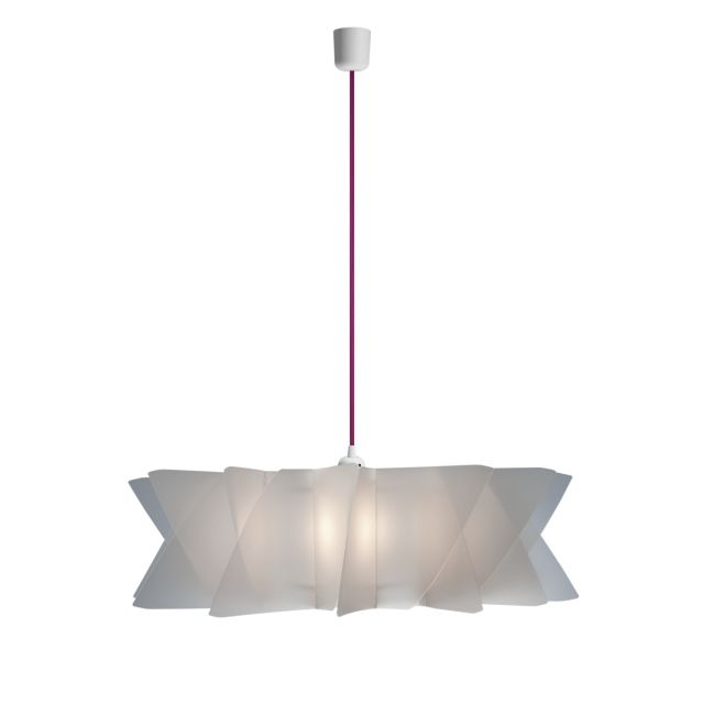 geometryczna lampa wisząca w stylu nowoczesnym, biały klosz