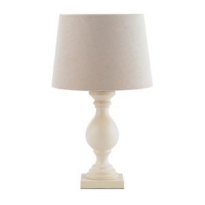 Drewniana lampa stołowa Marsham - Endon Lighting - kremowa