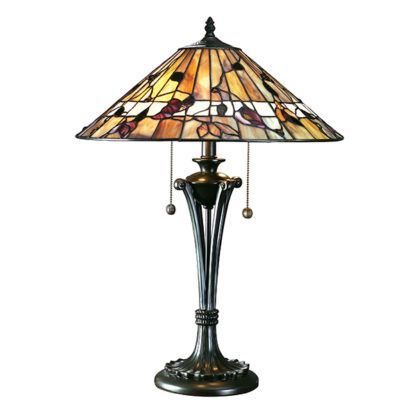 Duża lampa stołowa Bernwood - Interiors - szklany klosz