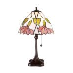 Lampa stołowa z witrażowym kloszem w kwiaty - Tiffany Botanica