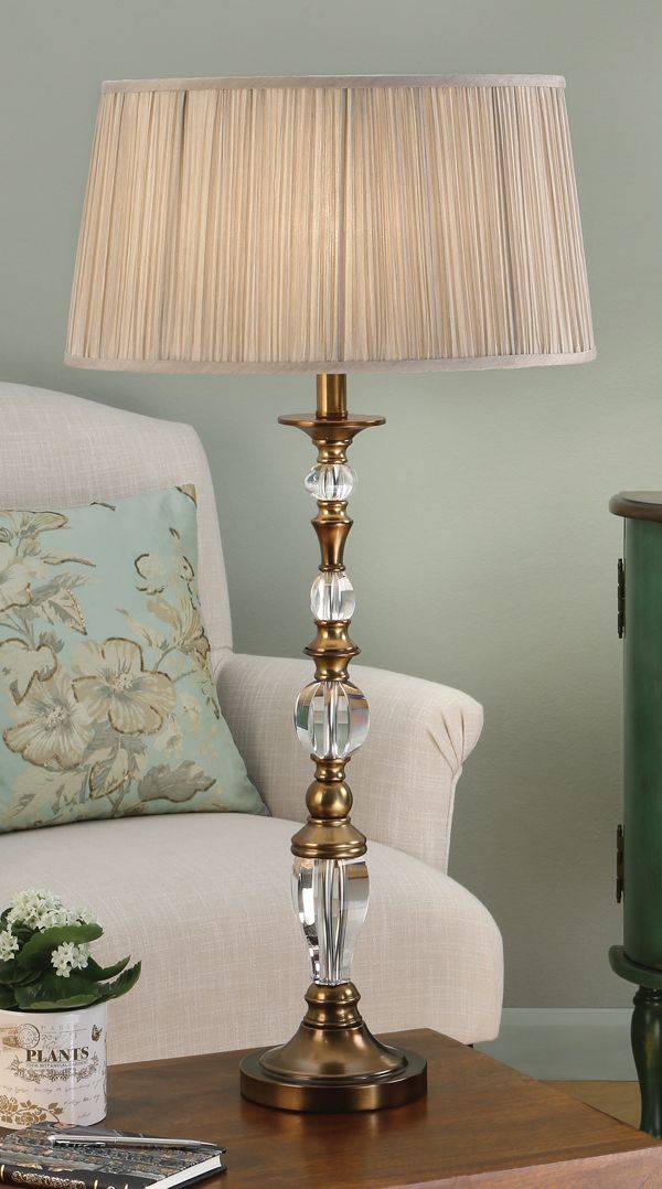 duża lampa stołowa - elegancka podstawa i abażur