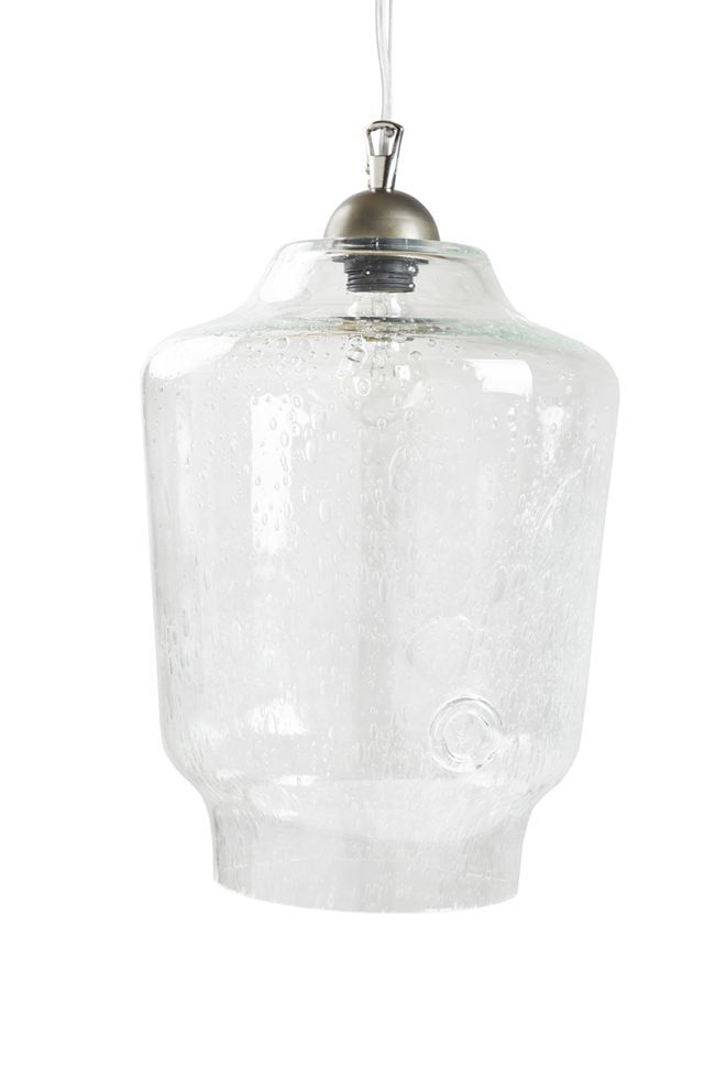 transparentna lampa wisząca ze szkła, produkt polski - aranżacja