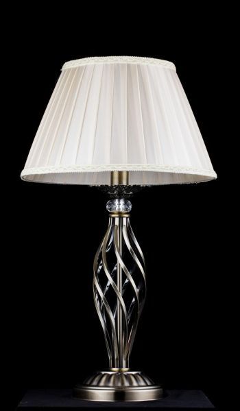 Piekna klasyczna lampa z abazurem - stojak z metalu