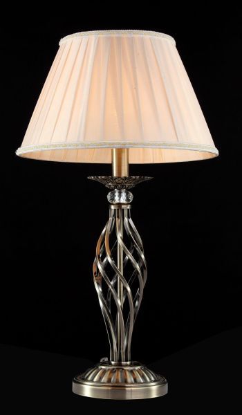 lampa stołowa z abażurem i kręconymi drutami
