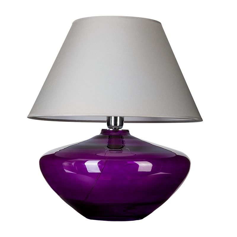 Elegancka lampa stołowa Madrid Violet - 4concepts - szklana, fioletowa