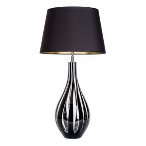 Elegancka lampa stołowa Modena Black - 4concepts - czarna, szklana