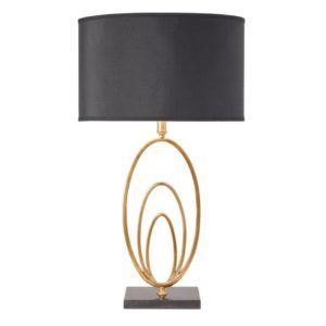 Elegancka lampka stołowa Vilana - czarna, złota
